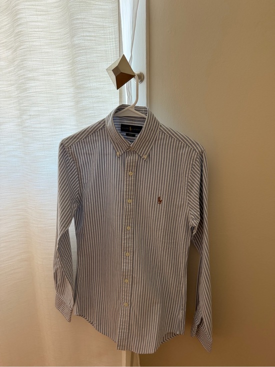 Ralph Lauren Tops - RALPH LAUREN - Blue & White Striped Button-Down Oxford Shirt with Polo Pony
